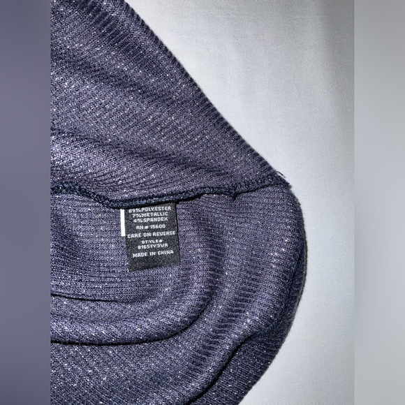 Violets & Roses long sleeve shimmer top in midnight blue (almost black)- NWT -XL - Picture 8 of 8